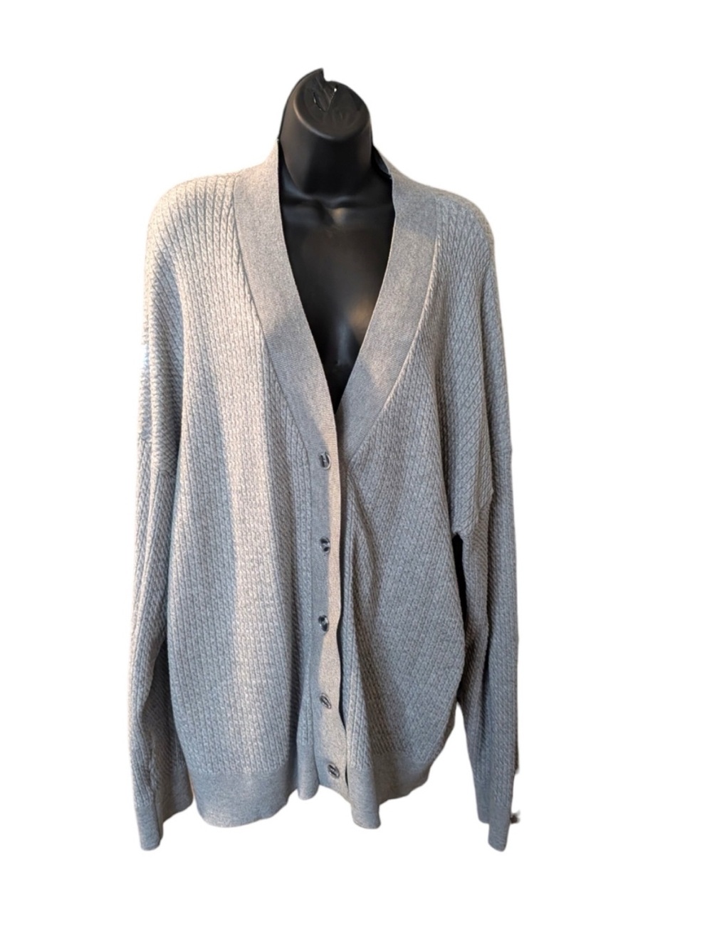 WeWoreWhat Light Gray Button-Front Knit Cardigan EUC